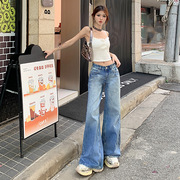 nx奈夕+美式低腰辣妹，阔腿裤女春季时尚设计感宽松牛仔长裤