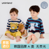unifriend韩国儿童睡衣纯棉男童套装夏季薄款家居服半袖a类卡通熊