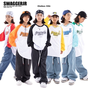 SWAGGERJR儿童街舞潮服hiphop炸街上衣秋季少儿嘻哈宽松插肩袖T恤