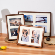 创意实木质摆台相框，照片6寸黑胡桃简约挂墙儿童结婚照情侣洗照片