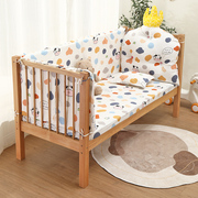 儿童床床围防碰撞纯棉宝宝，床围挡布套件(布套件)加宽婴儿床上四件套可拆洗