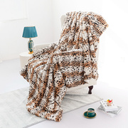 韩国进口超柔软仿皮草面料，老虎豹点纹毛毯，卧室铺床客厅沙发搭盖毯