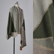 高级感秋冬围巾披肩，两用保暖山羊绒，金丝拼接空调房披肩礼物