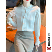 新中式旗袍国风，上衣女高级感盘扣，雪纺衬衫春装2023年禅意