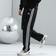 Adidas阿迪达斯裤子男女运动休闲三条杠直筒裤透气宽松跑步长裤潮
