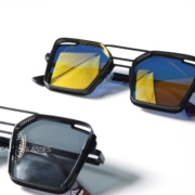 废土风方形炫彩反光墨镜UV400防紫外线金属小众蒸汽朋克太阳眼镜