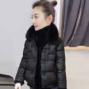 韩版羽绒服短款狐狸毛领气质加厚外套欧洲站冬季女装2023欧货