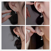 925银耳扣女级感素圈耳环，2023小众设计轻奢耳钉耳饰