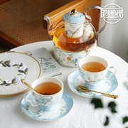 英式下午茶具水果茶壶，轻奢精致高档咖啡杯蜡烛，加热茶杯套装花茶壶
