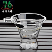 台湾76玻璃茶漏超细纱布茶滤网家用耐高温玻璃公道杯套装茶滤器