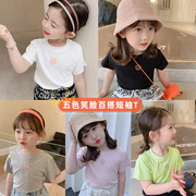 女童短袖t恤2024多色，小清新儿童韩系女孩，半袖t上衣夏季童装