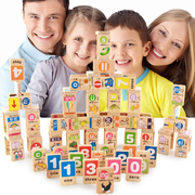儿童益智早教木质制100片双面汉字多米诺识字认知玩具多米诺骨牌