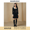 商场同款MAXRIENY精致赫本华丽复古风重工钉珠连衣裙丝绒裙子