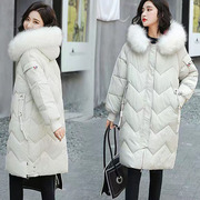 2023冬季棉服女士，韩版中长款过膝棉衣宽松加厚反季棉袄女外套