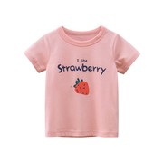 儿童韩版丅血童装夏季4岁女孩夏天短袖，草莓水果t恤女童衣服体血衫