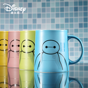 迪士尼超能陆战队正版大白水杯可爱马克杯卡通陶瓷杯带盖牛奶杯子