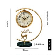 新中式纯铜座钟客厅台式钟表摆件家用时尚，时钟创意鹿轻奢静音台钟