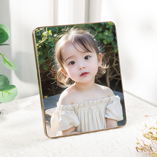 宝宝10寸8寸水晶相框摆台儿童全家福婚纱照，洗相片加打印照片定制
