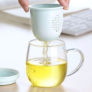 左茗右器茶水分离泡茶杯家用玻璃杯瓷内胆过滤花茶杯创意办公室喝