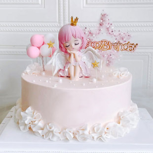 蜜雪儿公主蛋糕装饰摆件网红小仙女宝贝可爱女孩天使生日烘焙插件