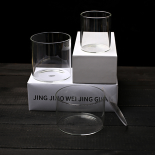 迷你直筒玻璃瓶苔藓微景观，生态花瓶容器皿，透明直筒瓶带亚克力盖子