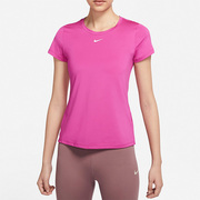 Nike/耐克DRI-FIT ONE女子时尚运动玫红色短袖T恤DD0627-630