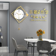 2022餐厅挂钟客厅家用钟表时尚，创意挂墙挂画时钟网红钟表装饰
