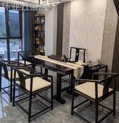 黑檀实木大板茶桌，茶台原木办公桌新中式，古典家具茶几整块