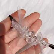 19白色透明花朵珍珠手工发夹名媛淑女气质时髦边夹小仙女发饰