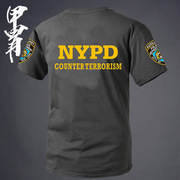 探员军迷LAPD男女T恤ARMY美军短袖夏季纯棉美国NYPD训练战术户外