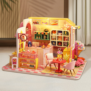 甜品店艺术屋甜品私语diy小屋玩具模型拼装小房子情人节520礼物