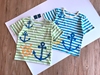 外贸日单夏装男童装 纯棉条纹船锚短袖T恤 100-130码