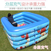 户外家用加厚四层加高家庭洗澡戏水池折叠充气儿童大尺寸游泳池。