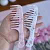 韩国进口粉色玫瑰花梳子直板梳化妆直发梳便携式加厚塑料女长发梳