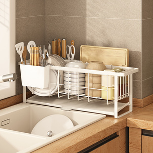 厨房碗架沥水架碗柜置物架家用台面多功能窄款碗筷碗碟收纳架小型