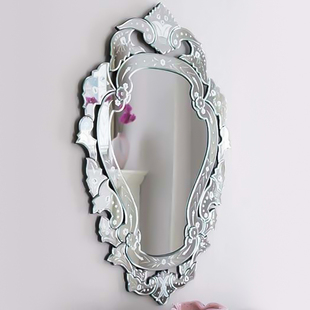 威尼斯雕花镜美克美家方形玄关镜装饰镜浴室洗漱镜卧室化妆镜