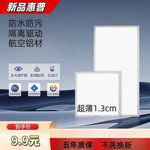 集成吊顶led灯300x300x600厨房卫生间灯扣板嵌入式30x30x60平板灯