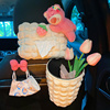 车载纸巾盒汽车内挂式卡通女生草莓熊可爱车上用收纳抽纸盒装饰品