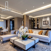 轻奢风沙发后现代简约奢华布艺小户型客厅整装高端样板间家具组合