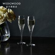 wedgwood威基伍德verawang，晶钻香槟杯2件装对杯高脚杯结婚礼物