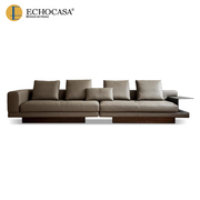 echocasa康纳利意式沙发大平，层简约沙发，轻奢别墅全真皮沙发组合