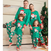 睡衣亲子装一家三口春秋一家四口母女洋气男父子居家服圣诞老人