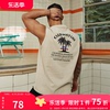 TOMATOPAPA夏季原创夏威夷坎肩字母背心男运动健身无袖T恤潮