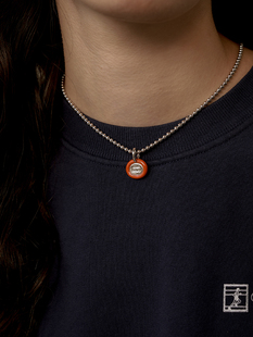 PAUSA ANN 运动美系列 原创设计椭圆滴釉inner beauty银珠项链