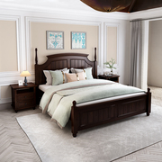 乡村美式床小美复古风储物高箱床全实木双人床主卧1.5 1.8m气压床