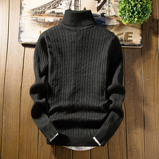 高领毛衣男士秋冬季2023韩版黑色潮流个性纯色线衣男装针织衫