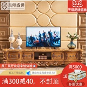 欧式实木电视柜组合新古典大理石四抽屉美式客厅家用加长地柜