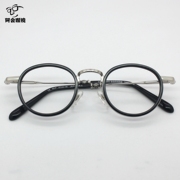 复古文艺椭圆形小众眼镜框板材中金日本手工眼镜架，男配高度数(高度数)近视