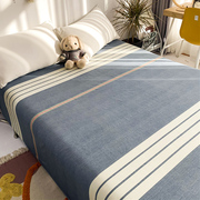 北欧全棉床单单件双人1.5米简约条纹纯棉，宿舍三件套1.2m单人被单
