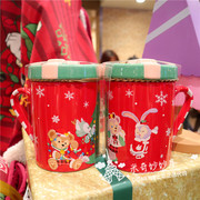 上海迪士尼国内圣诞，雪莉枚带盖陶瓷马克杯星黛露喝水杯子